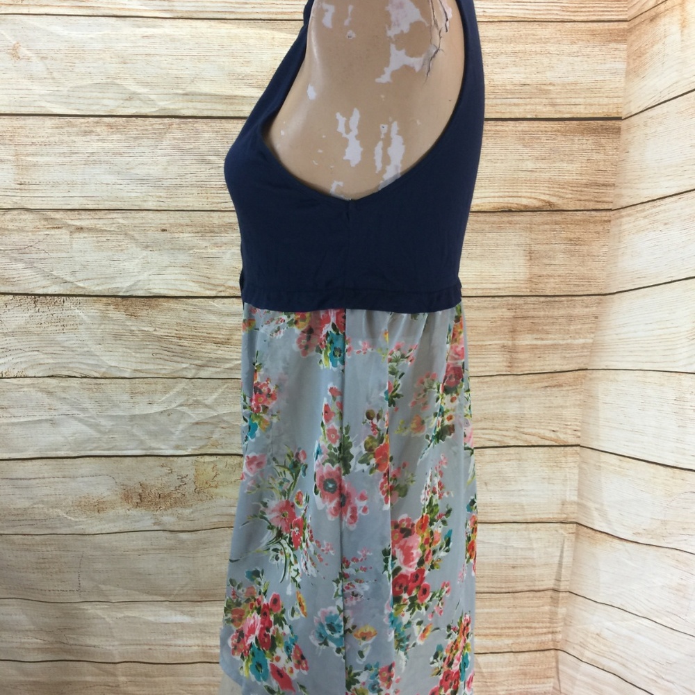 Rue21 Navy Floral Blouse S Sleeveless - Picture 3 of 6